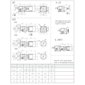 Съосен редуктор R27, Ф25