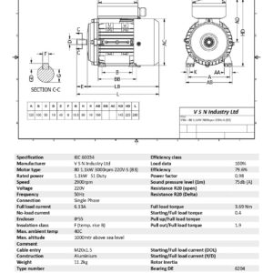 Електродвигател 80 1.1 kW 3000 об./мин B3 - монофазен R