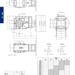 Конусно-цилиндричен редуктор SITI - MBH 56, Ф25